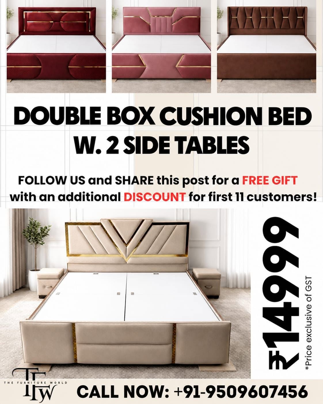 Double Box Cushion Bed