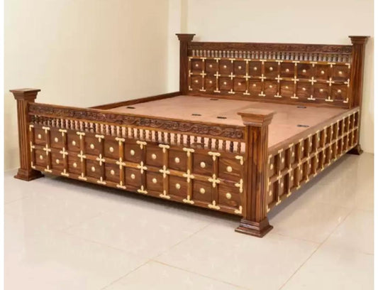 Solid Sheesham Wood Bed LT+ 6 × 6.5 Ft