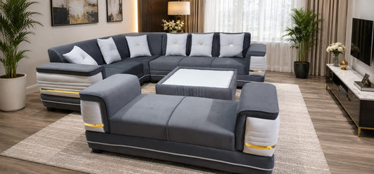 L-Shape Sofa with Couch - Dual Color
